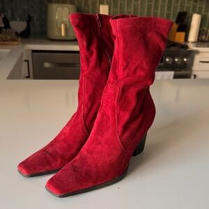 Franco Sarto Red Suede Women's Boots